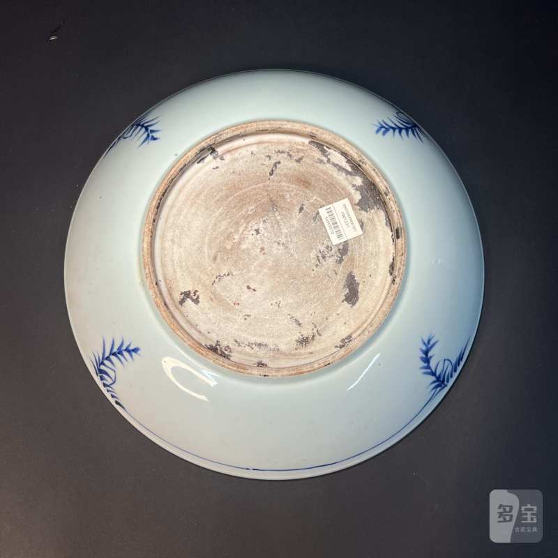 清 青花一路连科纹盘 - 图5